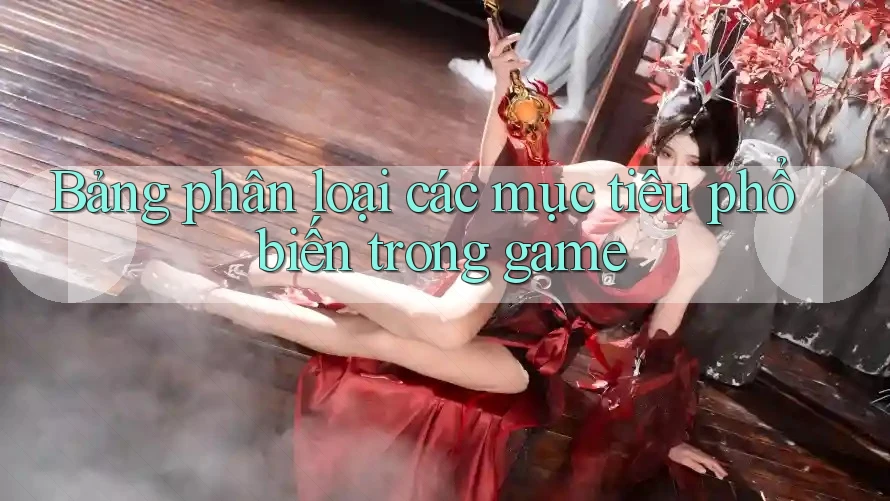 Bảng phân loại các mục tiêu phổ biến trong game